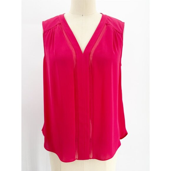 Diane von Furstenberg Silk V-Neck Pink Sleeveless Blouse Top S - Picture 1 of 7